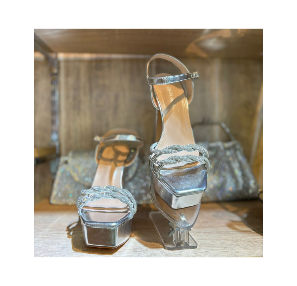 Sandales à talons plateforme strass Sandales à talons plateforme strass