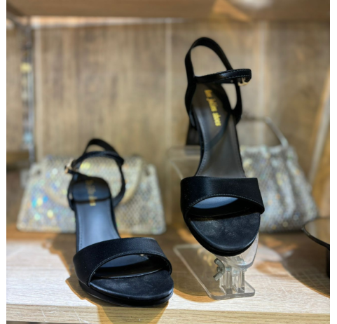 Sandales à talons minimalistes noir