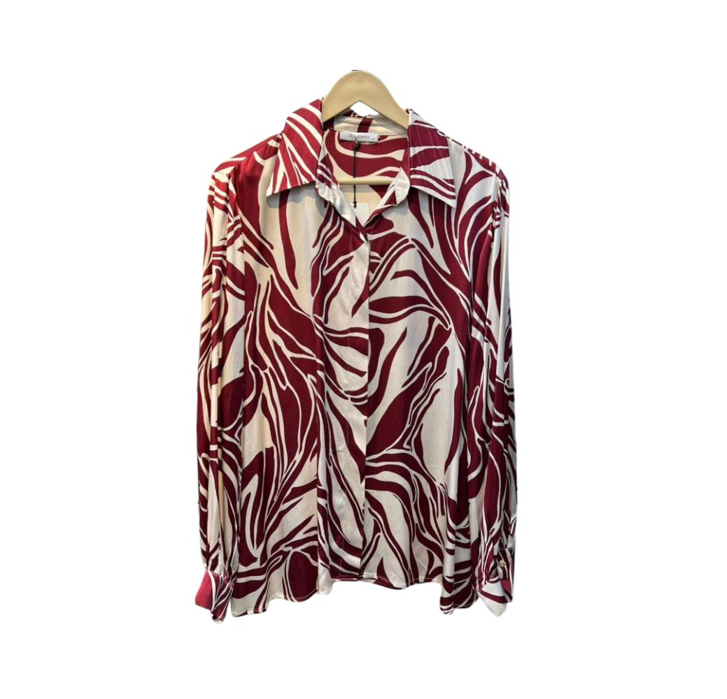 Chemise femme à motifs rouge 