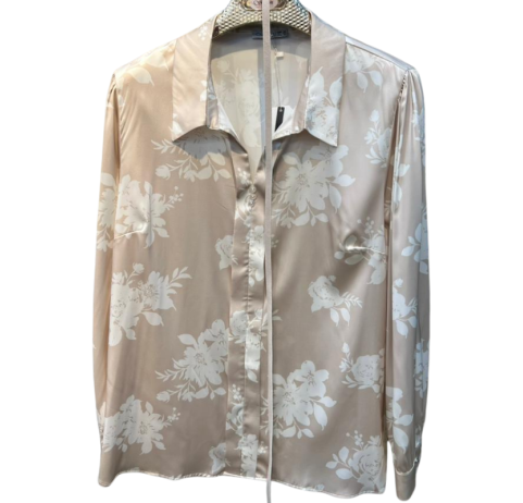 Chemise femme à motifs beige 