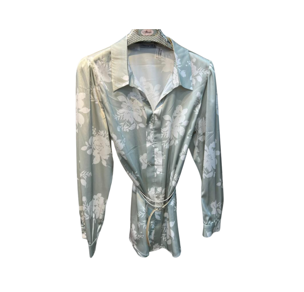 Chemise femme à motifs vert