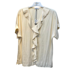 Chemise femme beige à demi-manches