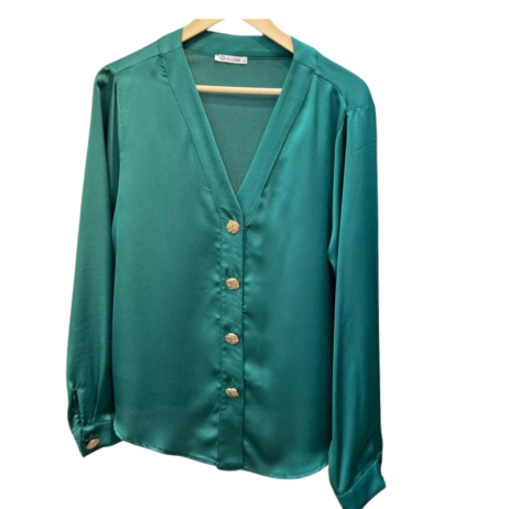 Chemise femme classique vert