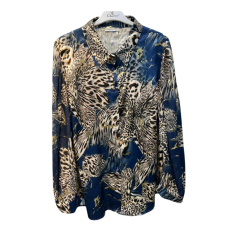Chemise femme à motifs bleue