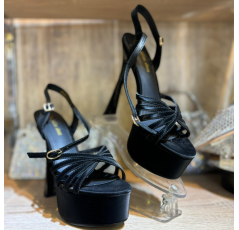 Sandales à talons plateforme noir