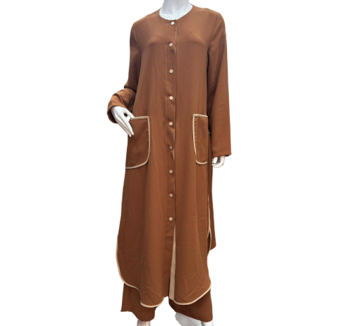 Ensemble d’été deux pièces long marron