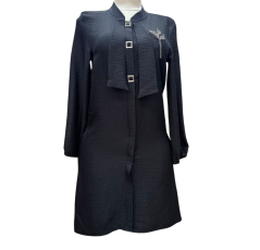 Gilet mi-long noir avec strass