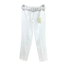 Pantalon classique blanc cintré avec ceinture