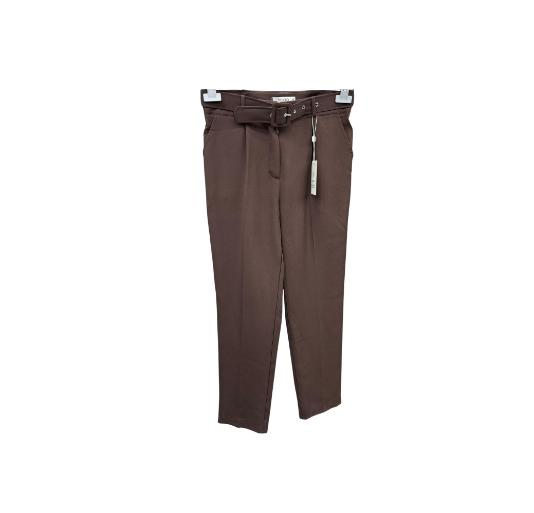 Pantalon marron classique cintré avec ceinture Pantalon marron classique cintré avec ceinture