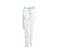 Pantalon classique blanc cintré avec ceinture