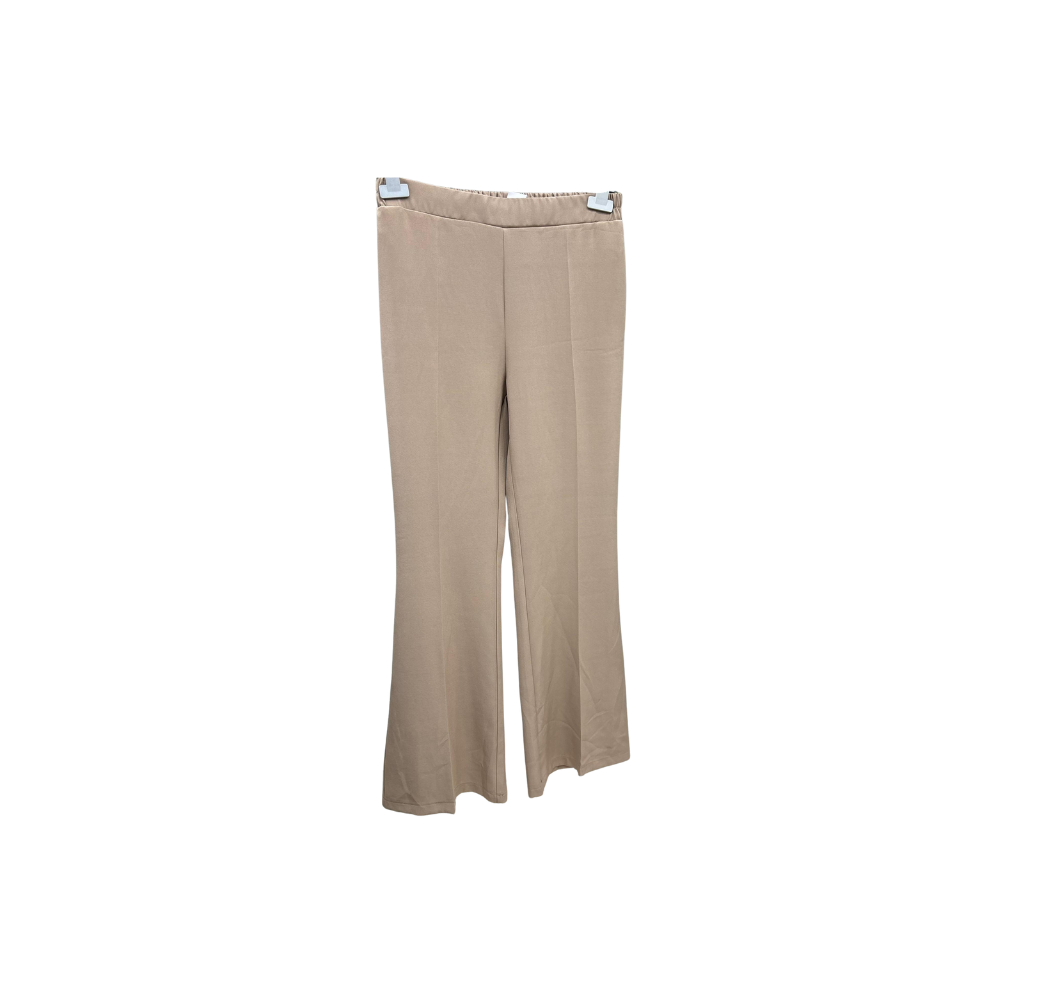 Pantalon classique patte d'éléphant beige avec ceinture Pantalon classique patte d'éléphant beige avec ceinture
