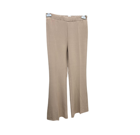 Pantalon classique patte d'éléphant beige avec ceinture