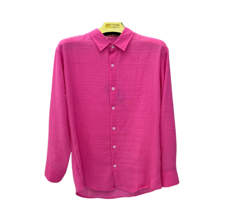 Chemise en lin rose