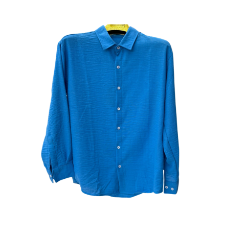 Chemise en lin bleu