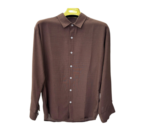 Chemise en lin marron