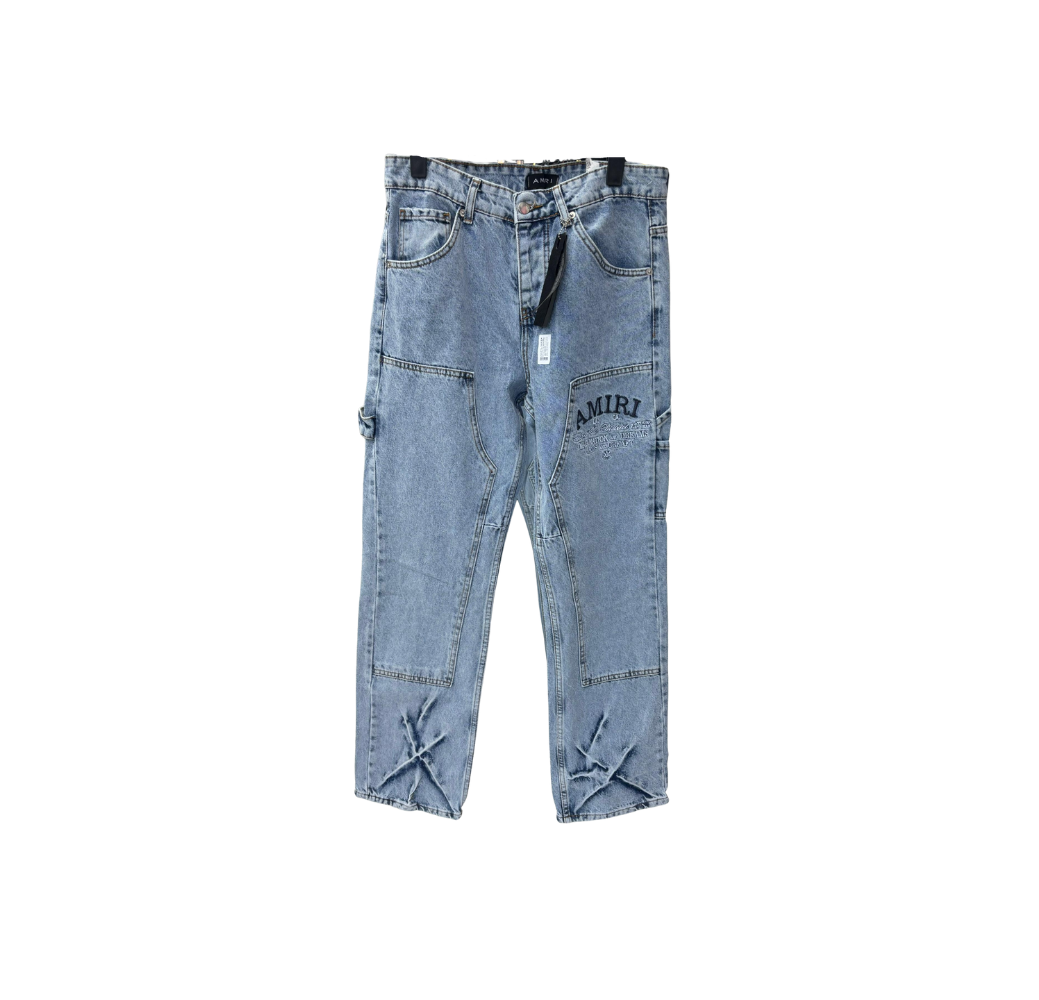 Pantalon en jean Amiri bleu matte Pantalon en jean Amiri bleu matte
