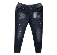 Pantalon en jean taché gris foncé