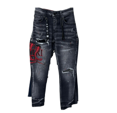 Pantalon en jean Amiri snake gris foncé