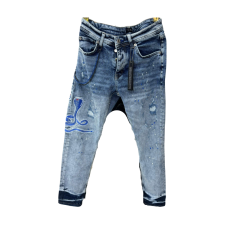  Pantalon en jean Amiri snake bleu ciel