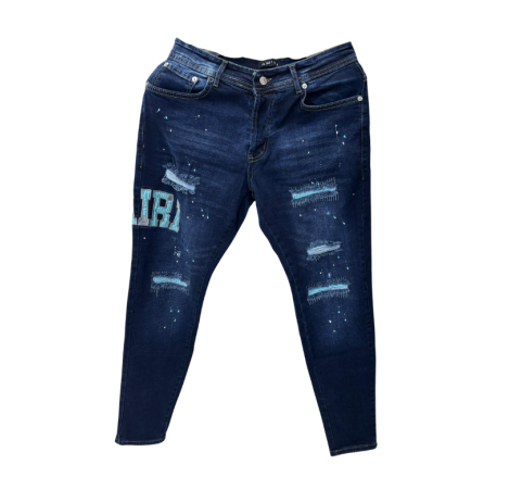 Pantalon en jean Amiri déchiré bleu nuit