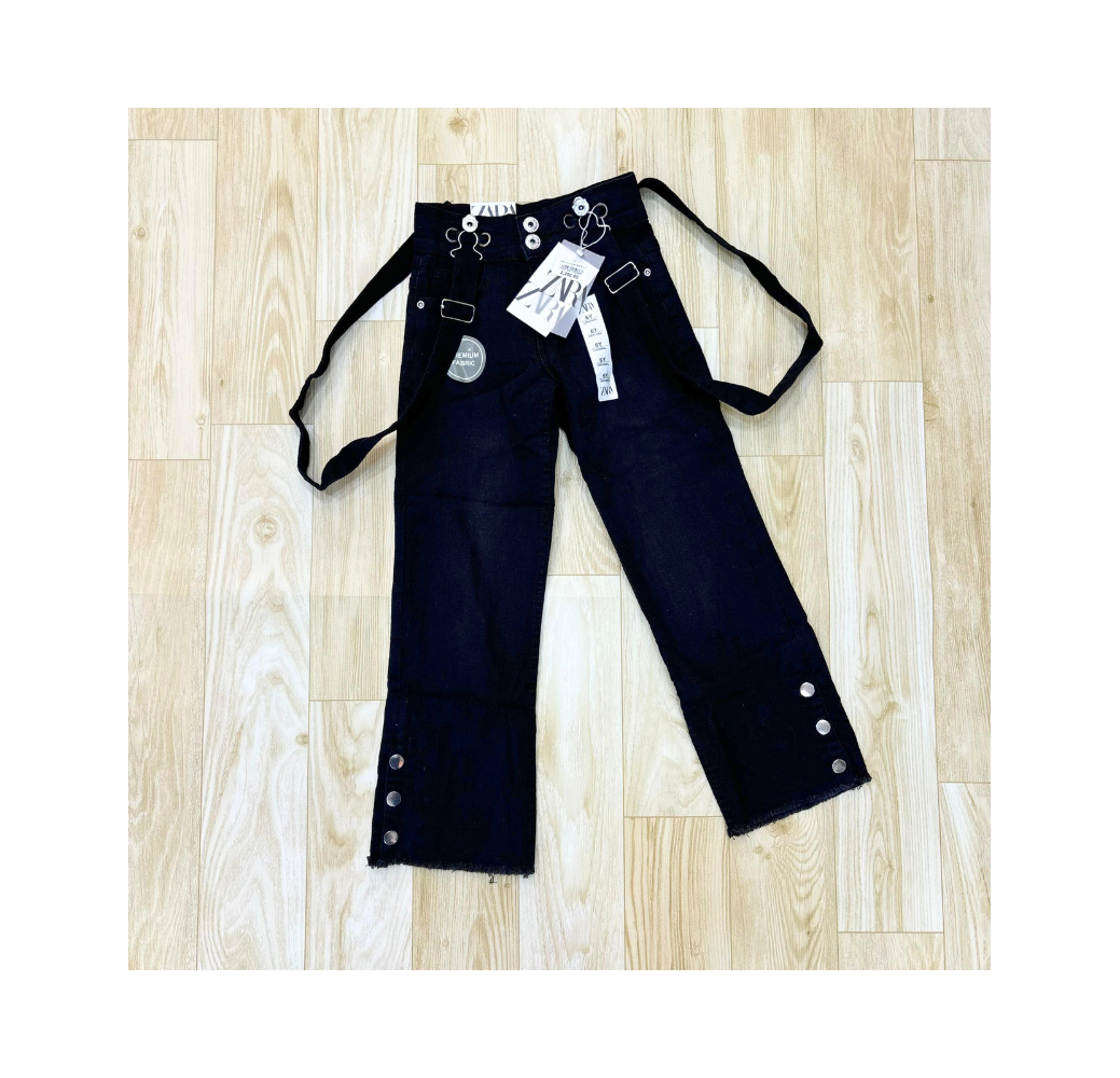 Pantalon en jean à bretelles noir Pantalon en jean à bretelles noir