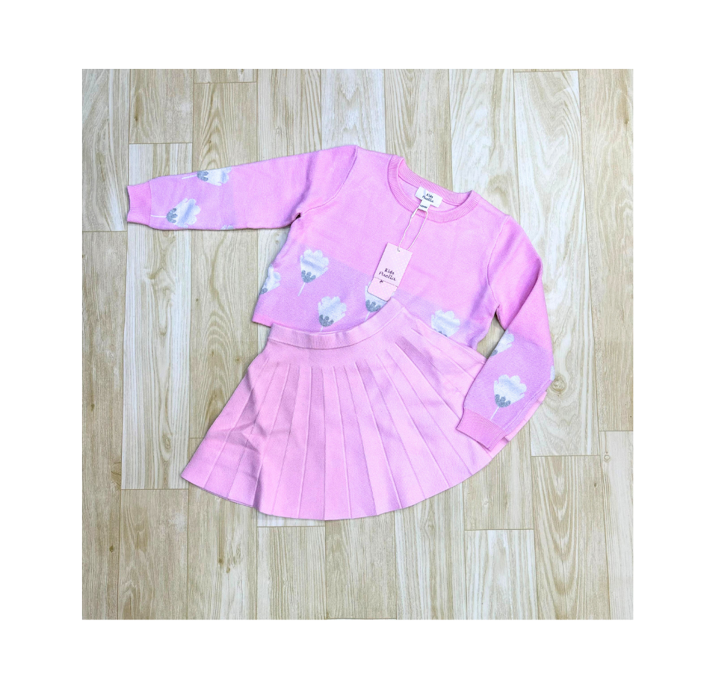 Ensemble fillette en coton rose Ensemble fillette en coton rose