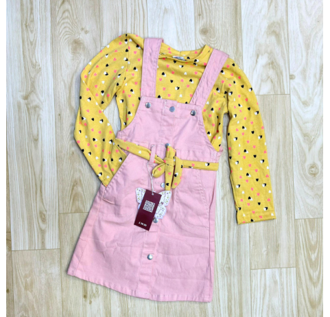 Combinaison jupe rose et jaune