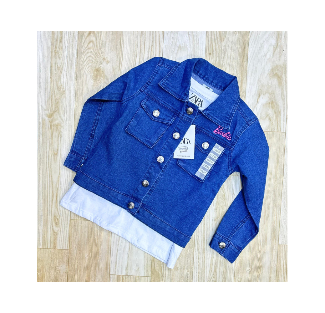 Veste en jean avec t-shirt barbie
