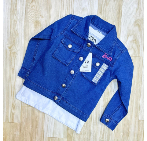 Veste en jean avec t-shirt barbie
