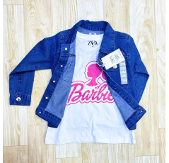 Veste en jean avec t-shirt barbie