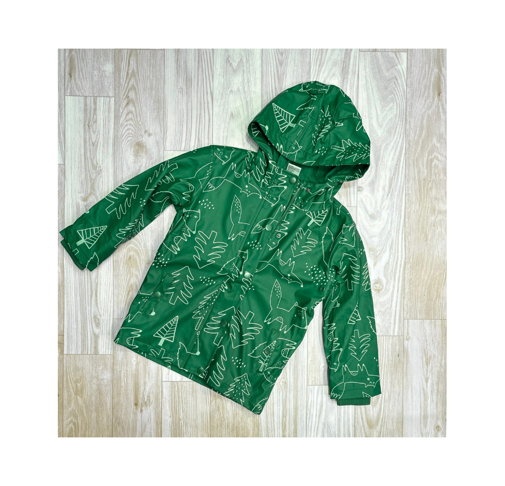 Veste imperméable à motifs vert Veste imperméable à motifs vert