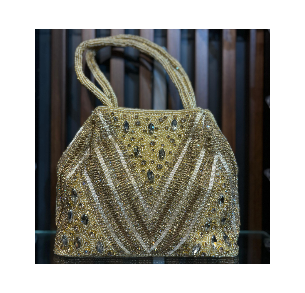Sac fait main en zircon et cristal authentiques Sac fait main en zircon et cristal authentiques
