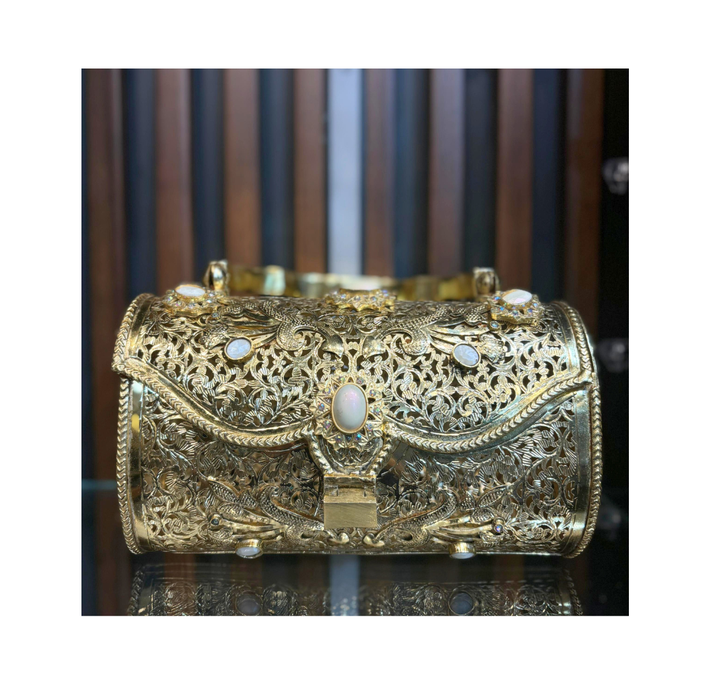 Sac fait main en bronze rincé avec de l’or