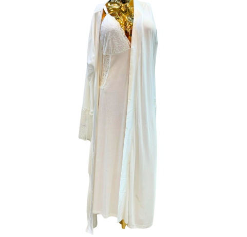 Nuisette d’allaitement robe et kimono blanc