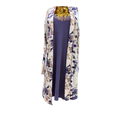 Nuisette d’allaitement deux pièces robe et kimono violette
