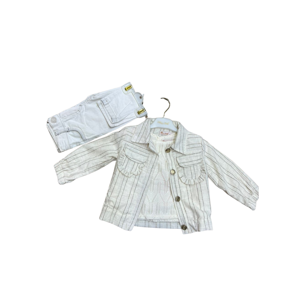 Set 3 pièces : pantalon, veste et haut