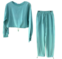 Jogging vert d’eau — style cosy & tendance