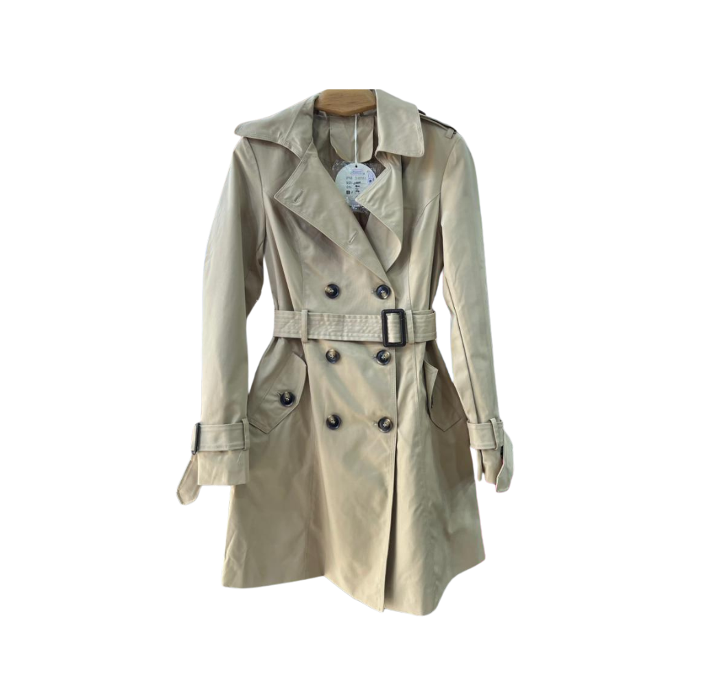 Trench coat beige ceinturé