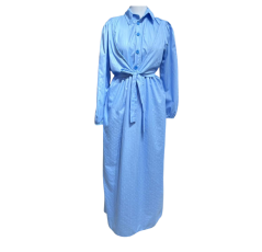Robe Longue à Boléro Ceinture Bleu – Bahdja Boutique