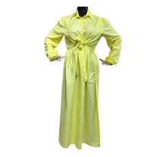 Robe Longue à Boléro Ceinture Jaune – Bahdja Boutique