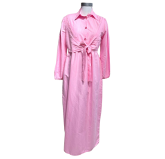 Robe Longue à Boléro Ceinture rose – Bahdja Boutique