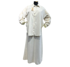 Ensemble Deux Pièces Jupe et Chemise Beige – Bahdja Boutique