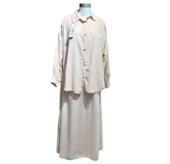 Ensemble Deux Pièces Jupe et Chemise rose – Bahdja Boutique