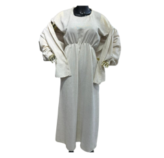 Ensemble Deux Pièces Robe et Chemise Beige – Bahdja Boutique