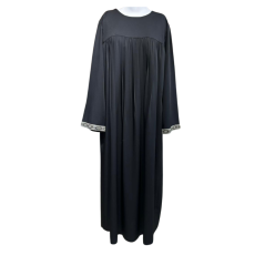 Hijab Long Femmes avec Motif sur les Manches noir – Bahdja Boutique