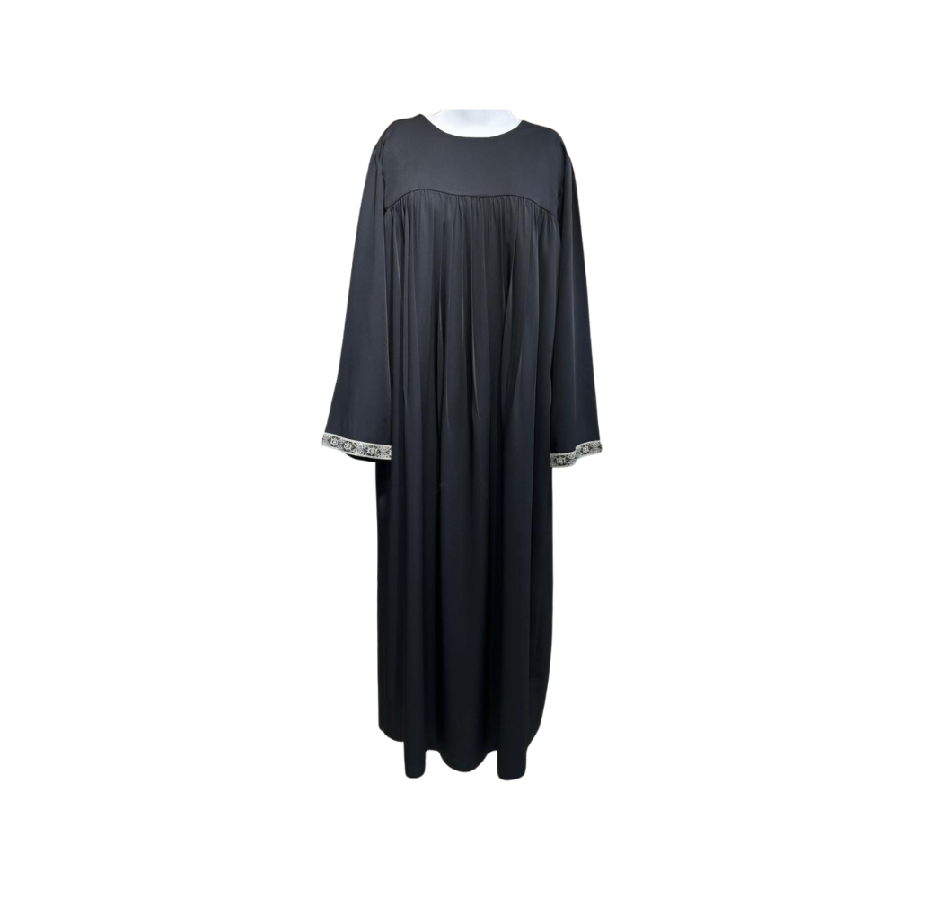 Hijab Long Femmes avec Motif sur les Manches noir – Bahdja Boutique