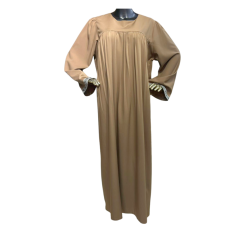 Hijab Long Femmes avec Motif sur les Manches marron – Bahdja Boutique