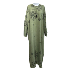Robe Longue Femmes avec Motifs vert – Bahdja Boutique