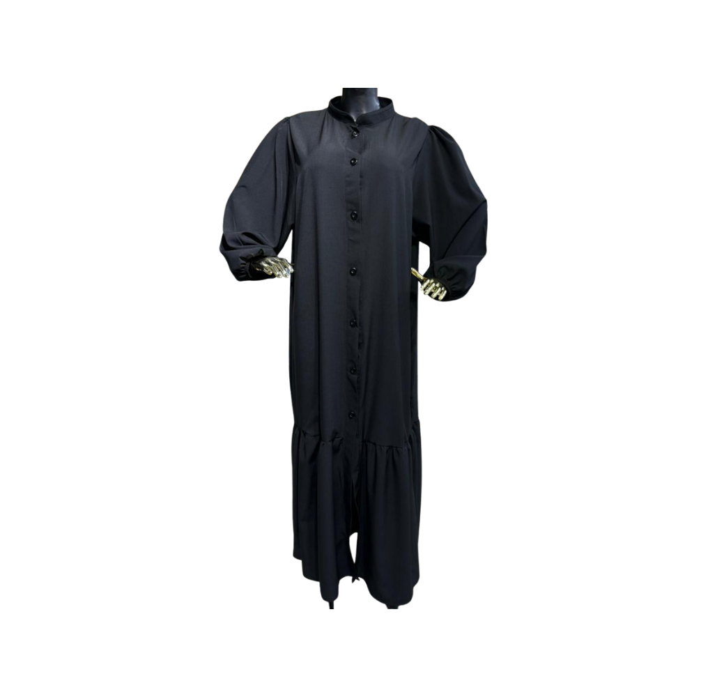 Hijab Long Femmes avec Boutons noir – Bahdja Boutique