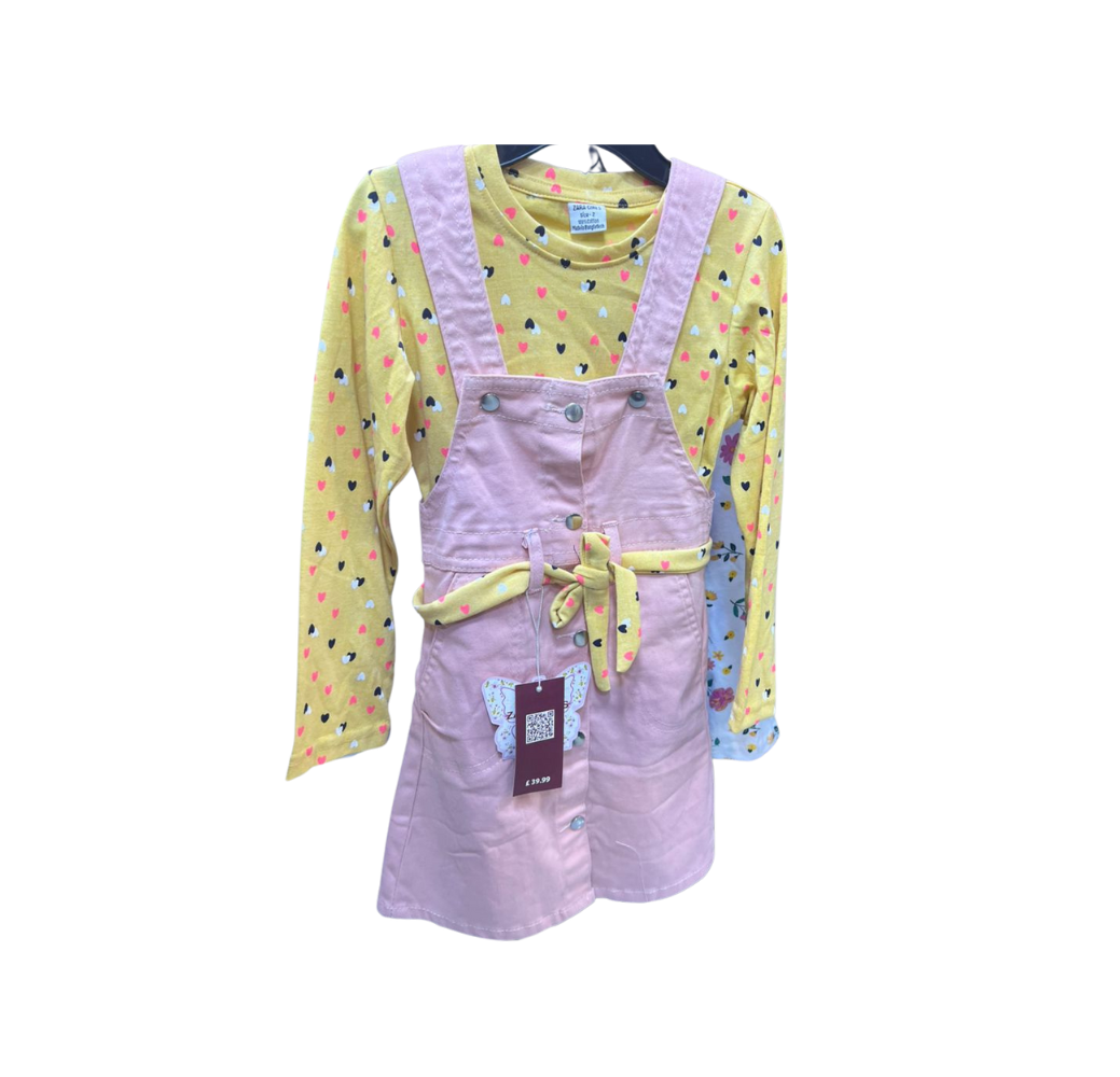 Ensemble fille rose et jaune 